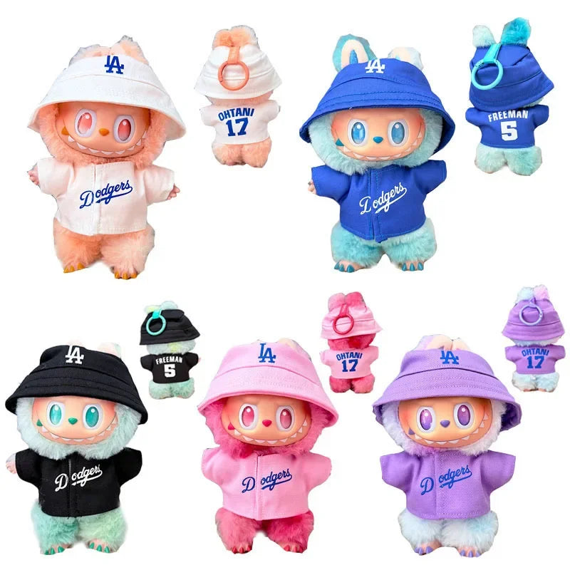 The first, second and third generations of Labubu clothes pendant Labubu sitting baby clothes LA baseball suit trend The first, second and third generations of Labubu clothes pendant Labubu sitting baby clothes LA baseball suit trend